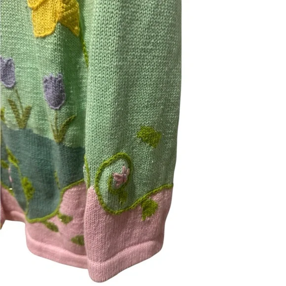 STORYBOOK KNITS Vintage Floral Embroidered Cardigan Sweater - Picture 7 of 10